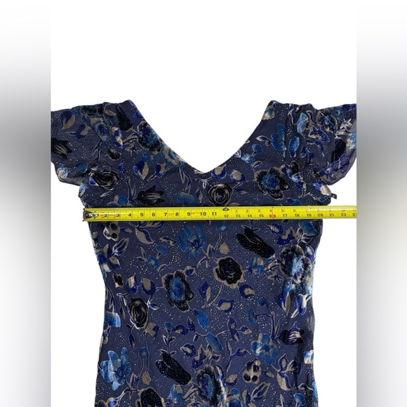 Alex Evenings Dress Womens size 18 Midi Velvet Burnout Dress Floral High Low Hem - Picture 4 of 8